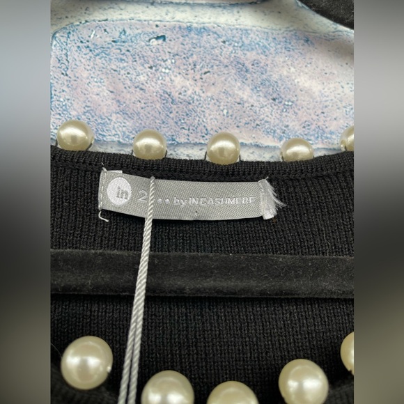 Incashmere  pearl trim wool blend cardigan size XL - Picture 9 of 16